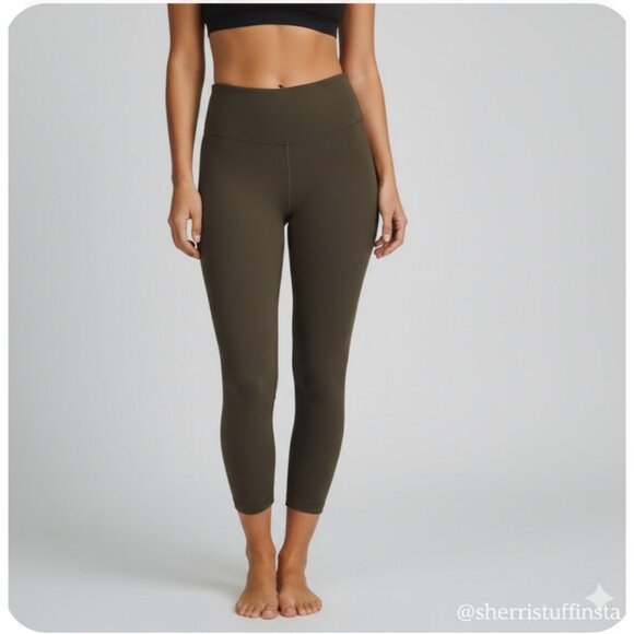 lululemon athletica Pants - Lululemon Align High-Rise Pants 25" Dark Olive Size 4 Nulu Fabric Yoga Leggings